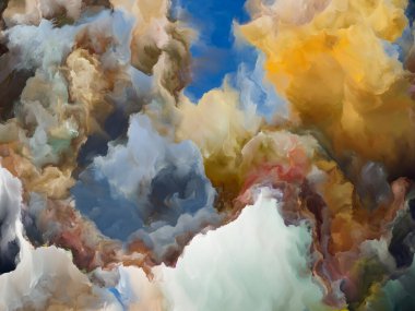 3 boyutlu boya serisi. Sanat, tasarım ve yaratıcılık konulu kalın renkli boyanın tuval arka planı