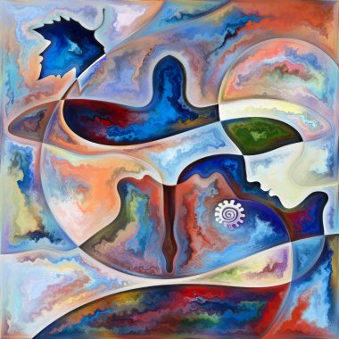 Virüs serisini girin. Virüs salgını, ölüm, ölme, şiir ve yaşam draması üzerine siyah kuğu, insan ve viral siluetlerin renkli kompozisyonu.