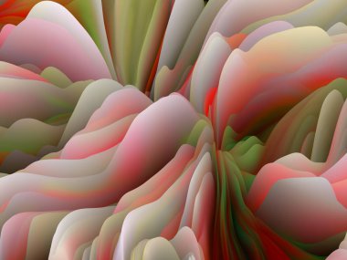 Yüzey bükülmesi. Boyutsal Dalga serisi. Dönen Renk Dokusunun bileşimi. Sanat, yaratıcılık ve tasarım için bir metafor olarak gelişigüzel türbülans oluşturulması