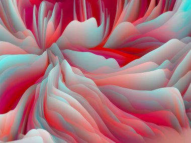 Çarpık Geometri. Boyutsal Dalga serisi. Girdap Rengi Dokusundan oluşmuş bir tasarım. Sanat, yaratıcılık ve tasarım için bir metafor olarak gelişigüzel türbülans oluşturulması