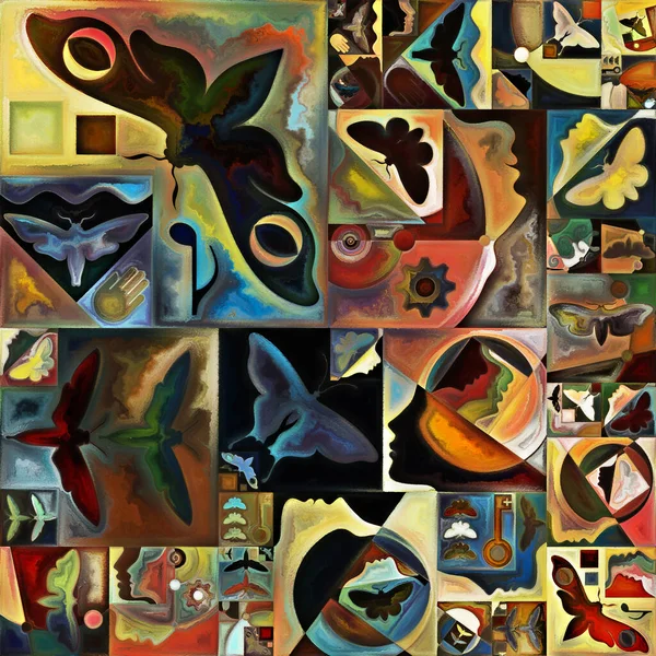 Inner Encryption series. Interplay of abstract organic forms, art textures and colors on subject of hidden meanings, sacred life, drama, poetry, mysticism and art.