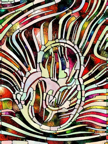 Çok renkli ışık. Lekeli Camlar Birliği serisi. Parçalanma, sanat, şiir ve tasarım birliğinin bir metaforu olarak renk ve doku parçalarından oluşan tasarım