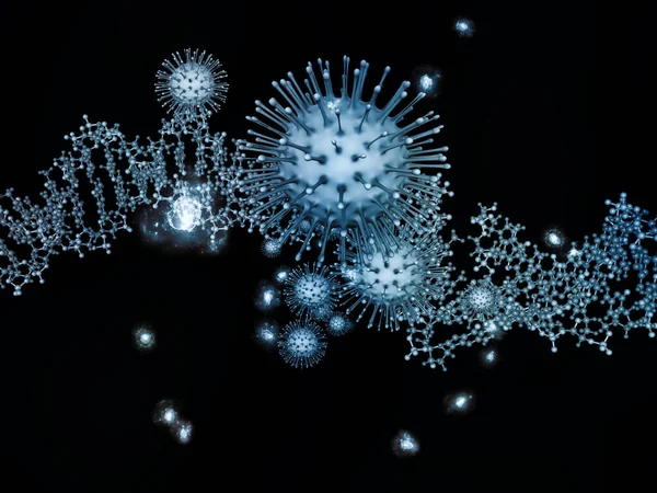 Badania Nad Koronawirusami Seria Wirusowej Epidemii Ilustracja Cząsteczek Koronawirusu Mikroelementów — Zdjęcie stockowe
