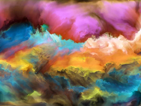 Динамические Фрактальные Облака Цвета Использования Качестве Сверхяркого Насыщенного Яркого Фона — стоковое фото