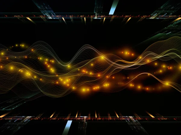 Virtual Universe Virtual Wave Series Background Design Horizontal Sine Waves — Stock Photo, Image