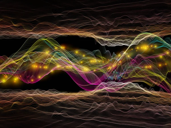 Virtual Universe Virtual Wave Series Arrangement Horizontal Sine Waves Light — Stock Photo, Image
