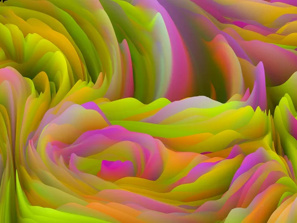 Chaotische Oberfläche Dimensional Wave Serie Hintergrunddesign Von Swirling Color Texture — Stockfoto