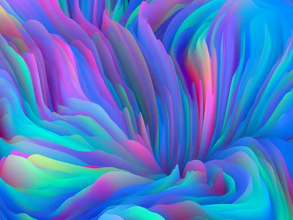 混乱的表面 维波系列 回旋彩色纹理的背拉设计 创意和设计项目随机湍流的三维渲染 — 图库照片