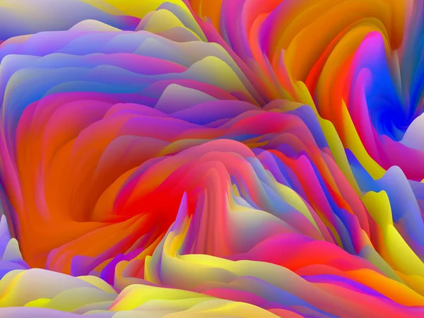 ツイスト ティント 次元波シリーズ 渦巻き色のテクスチャの再生 アート 創造性 デザインに関連するランダム乱流の3Dレンダリング — ストック写真