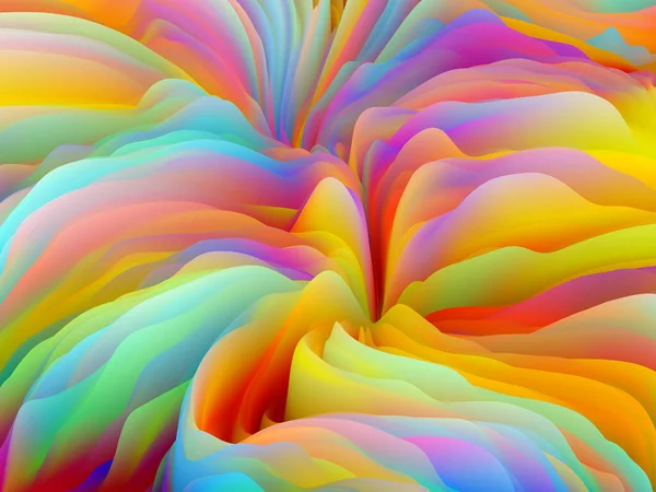 Vriden Geometri Dimensionell Vågserie Design Som Består Swirling Color Texture — Stockfoto