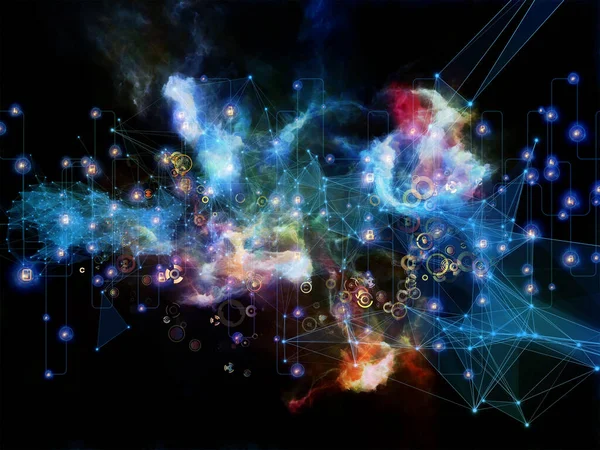 Gelecek Bağlantı Serisi Modern Teknoloji Oluşturma Telekomünikasyon Bilim Konularındaki Karanlık — Stok fotoğraf