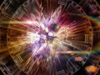 Teknolojinin üstel gelişimi. Bilim, eğitim ve teknoloji konularında hızlı genişleme kavramını resmetmek için matematikle oluşturulmuş soyut elementler.