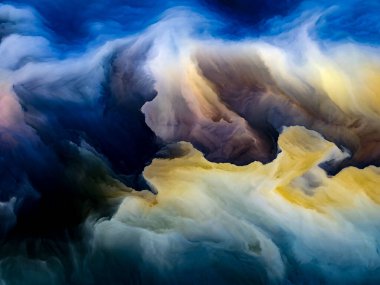 İmkansız Bulutlar. İmkansız Gezegen serisi. Sanat, yaratıcılık ve tasarım üzerine çalışmalar için renklerin ve gradyanların canlı akışının arkaplan tasarımı