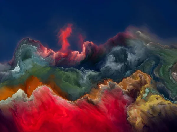 Гигантская Газовая Атмосфера Невозможная Планета Творческое Оформление Яркого Потока Оттенков — стоковое фото