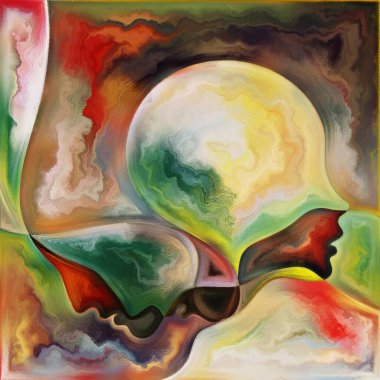 Canlı Zihinler. Colors In Us serisi. İnsan siluetlerinden, sanat dokularından ve renklerinden oluşan tasarım, yaşam, drama, şiir ve algı metaforu olarak etkileşir