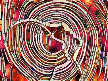 Kırık Renk. Lekeli Camlar Birliği serisi. Parçalanma, sanat, şiir ve tasarım konuları için renk ve doku parçalarının görsel olarak memnun edici bileşimi