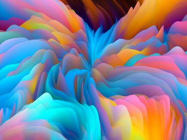 Çarpık Tints. Boyutsal Dalga serisi. Dönen Renk Dokusunun Etkileşimi. Sanat, yaratıcılık ve tasarım ile ilgili 3 boyutlu türbülans oluşturma