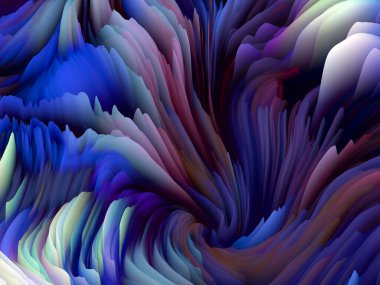 Yüzey bükülmesi. Boyutsal Dalga serisi. Girdap Rengi Dokusundan oluşan soyut bir arkaplan. Sanat, yaratıcılık ve tasarım temasında 3 boyutlu türbülans oluşturma