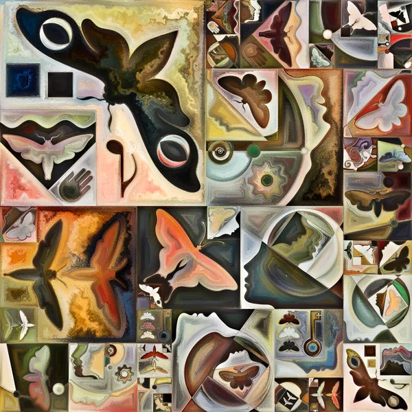 Innerlijke Encryptie Serie Samenspel Van Abstracte Organische Vormen Kunsttexturen Kleuren — Stockfoto