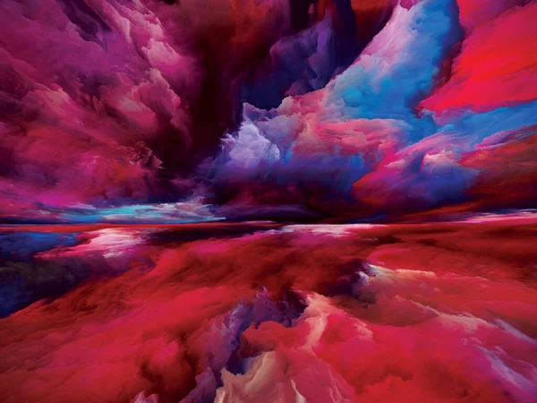 Gespenstische Wolken Flucht Die Realität Künstlerischer Hintergrund Aus Surrealen Sonnenaufgangsfarben — Stockfoto