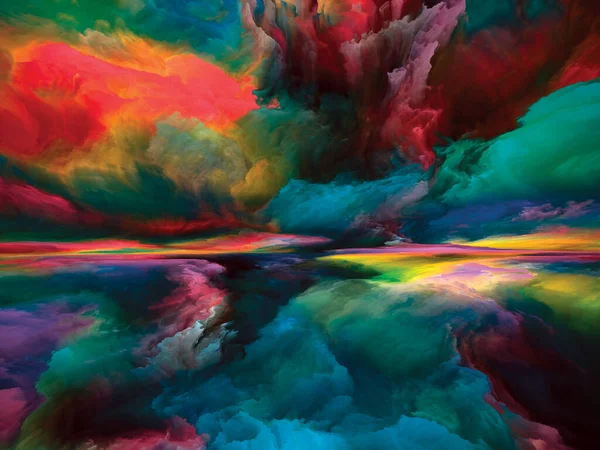 Işık Ülkesi Gerçekliğe Kaçış Dizisi Doğaüstü Günbatımı Renklerinin Soyut Kompozisyonu — Stok fotoğraf