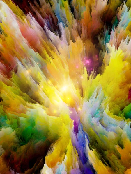 Wibrujące Płótna Abstrakcyjny Układ Grubej Farby Kolorowej Światła Temat Kreatywności — Zdjęcie stockowe