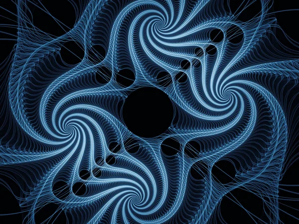 Matematik Serisi Görselleştiriliyor Fraktal Evren Mavi Çizgileri Bilimsel Eğitim Teknolojik — Stok fotoğraf