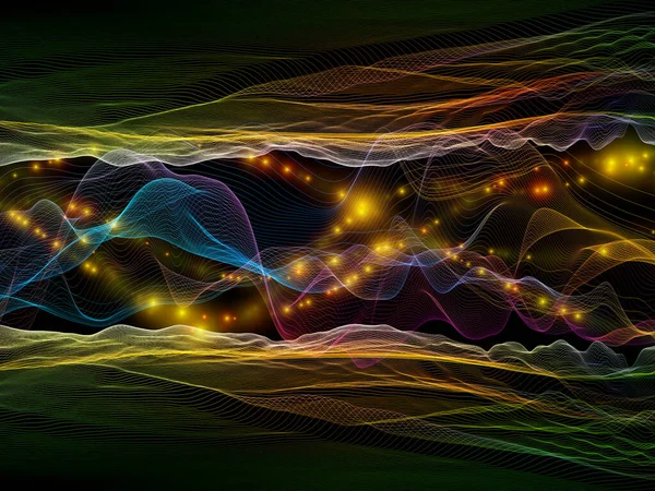 Космическая Логика Серия Virtual Wave Визуально Приятный Состав Горизонтальных Синусовых — стоковое фото