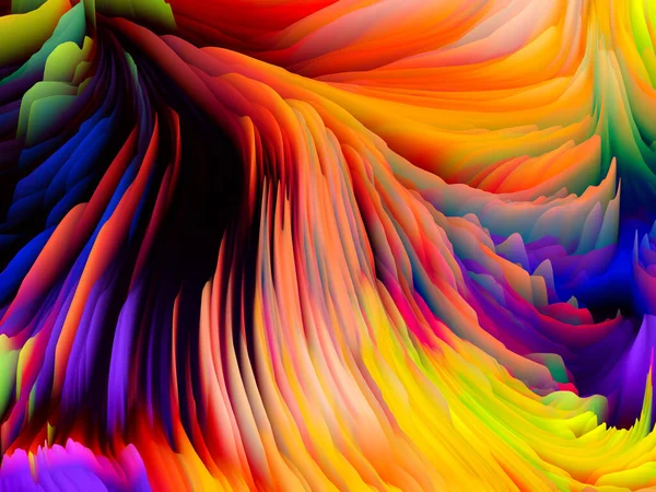 扭曲的几何 维波系列 旋转彩色纹理的组成 创意和设计项目随机湍流的三维渲染 — 图库照片