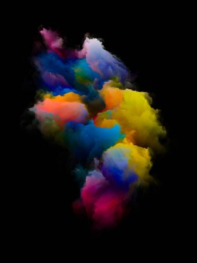 Bir parça tuval. Gökkuşağı Adası serisi. Sanat, yaratıcılık ve tasarımla ilişkili canlı renk ve gradyanların bileşimi