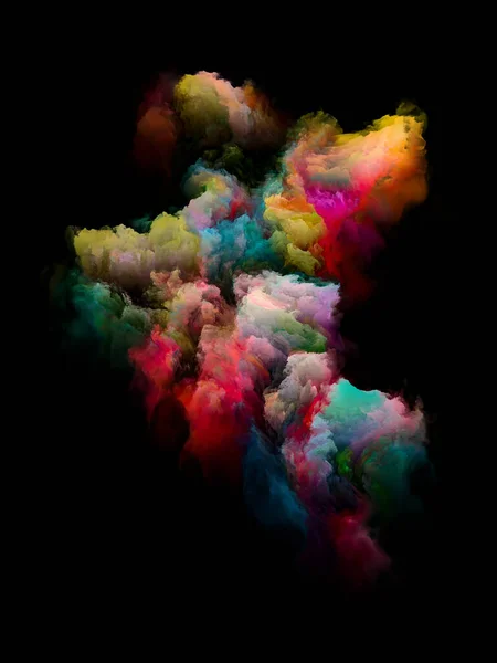 Частица Краски Серия Rainbow Island Дизайн Состоящий Ярких Участков Оттенков — стоковое фото