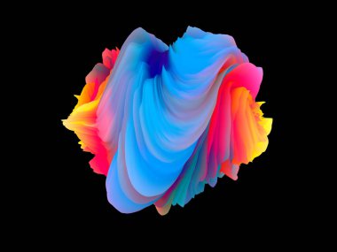 Boyutluluk ve renk parlaklığını vurgulamak için 3B dizin renk büküm ve sunumu 3B