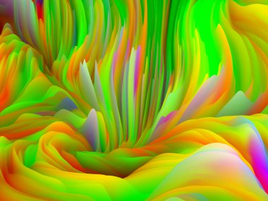 Çarpık Boya. Boyutsal Dalga serisi. Girdap Rengi Dokusundan yapılmış soyut tasarım. Sanat, yaratıcılık ve tasarım için üç boyutlu türbülans oluşturma