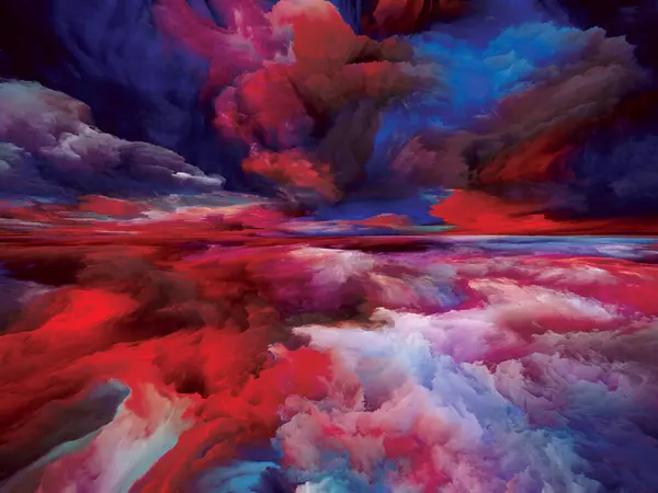 Βίστας Των Χρωμάτων Απόδραση Στη Σειρά Πραγματικότητα Αλληλεπίδραση Σουρεαλιστικού Ηλιοβασιλέματος — Φωτογραφία Αρχείου