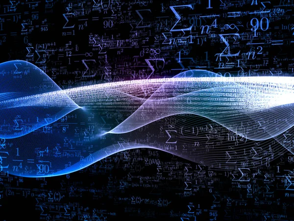 Serie Sigma Field Interacción Ondas Sinusoidales Digitales Números Luces Fórmulas —  Fotos de Stock