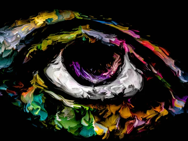 Человеческий Глаз Грубой Цифровой Краской Тему Творчества Искусства — стоковое фото