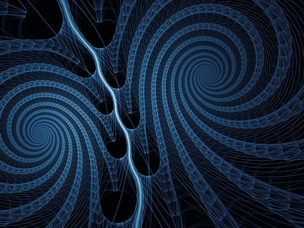 Visualiserende Wiskunde Serie Blauwe Lijnen Van Fractal Universe Ingewikkelde Weergave — Stockfoto