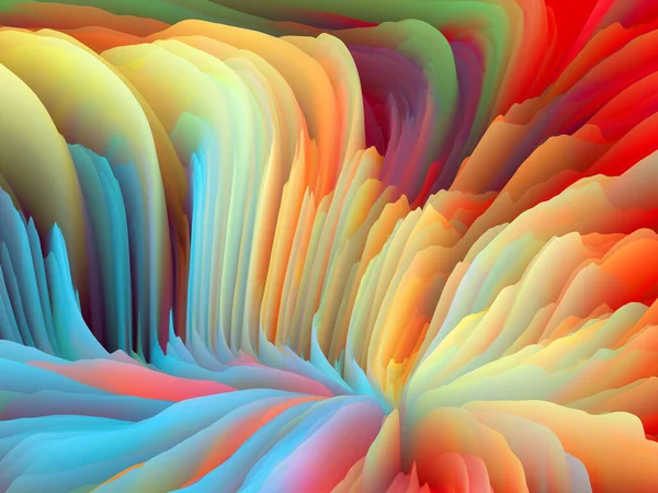 Kleur Storm Serie Weergave Van Beweging Van Virtuele Kleurrijke Schuim — Stockfoto
