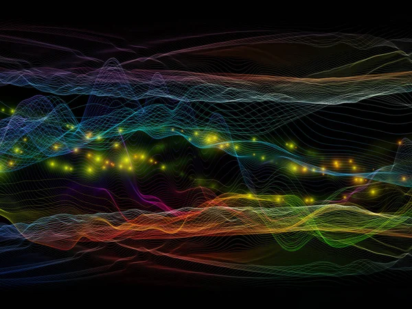 Простір Даних Серія Віртуальних Хвиль Склад Горизонтальних Синусоїдних Хвиль Світлових — стокове фото