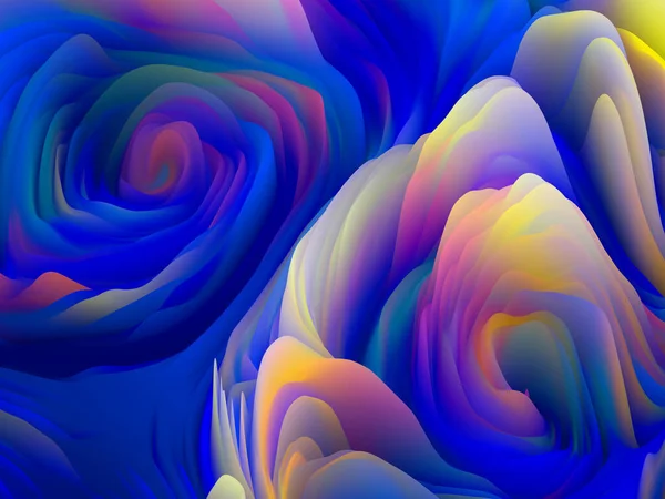 Vridna Toner Dimensionell Vågserie Konstnärlig Abstraktion Som Består Swirling Color — Stockfoto