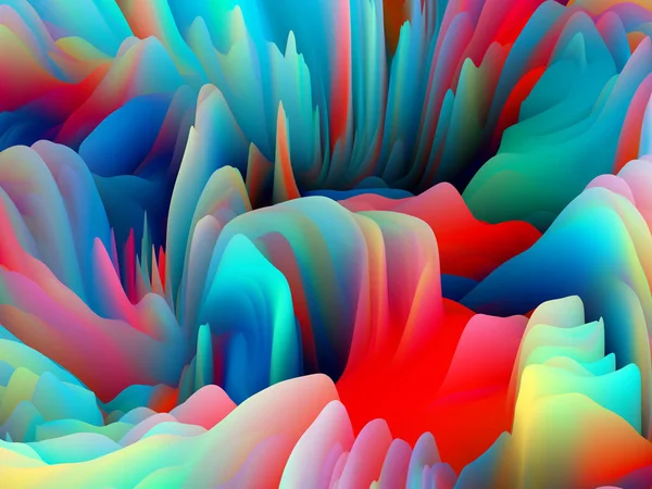 触觉数学 维波系列 旋转彩色纹理的组成 艺术创作 创作和设计作品随机湍流的三维渲染 — 图库照片