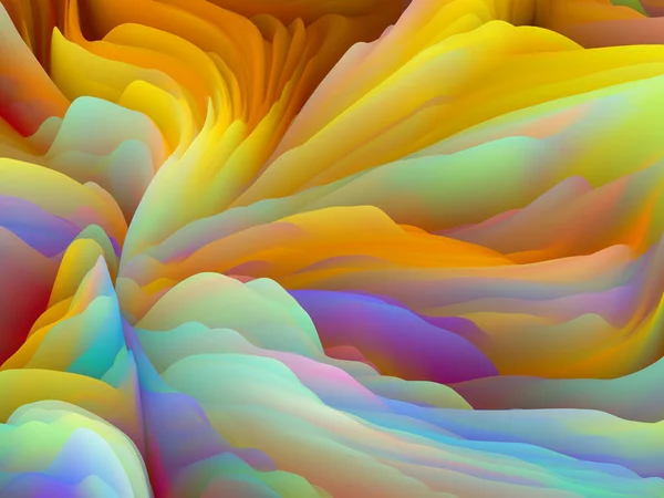被扭曲的表面 维波系列 旋转彩色纹理的组成 创意和设计主题的随机湍流的三维渲染 — 图库照片