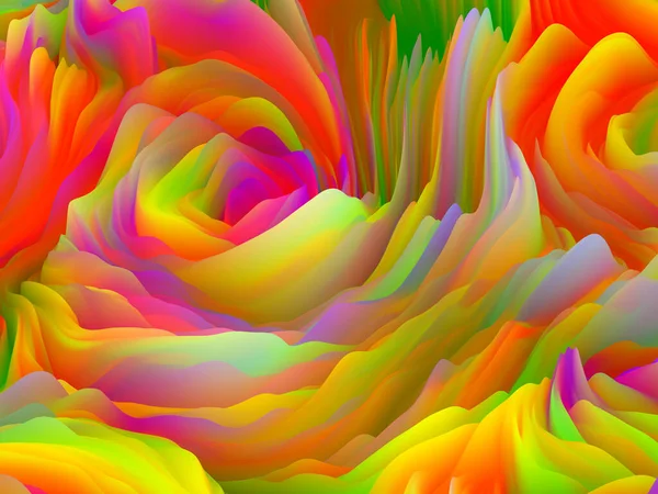 Taktil Matematik Dimensionell Vågserie Design Som Består Swirling Color Texture — Stockfoto