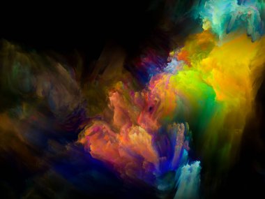 Tasarım, yaratıcılık, ilham ve sanat üzerine soyut arkaplan boyası. 3B Renk Serisi.