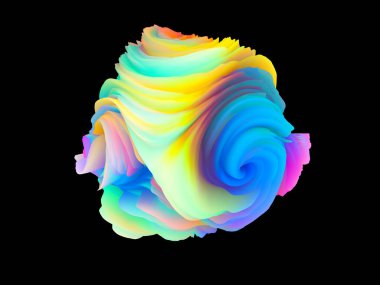 Boyutluluk ve renk parlaklığını vurgulamak için 3B dizin renk büküm ve sunumu 3B