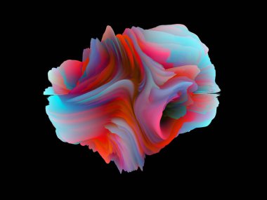 Boyutluluk ve renk parlaklığını vurgulamak için 3B dizin renk büküm ve sunumu 3B