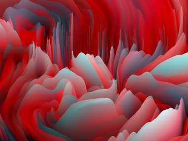 Kaotik Yüzey. Boyutsal Dalga serisi. Dönen Renk Dokusunun Arkaplan Tasarımı. Sanat, yaratıcılık ve tasarım projeleri için 3 boyutlu türbülans oluşturma