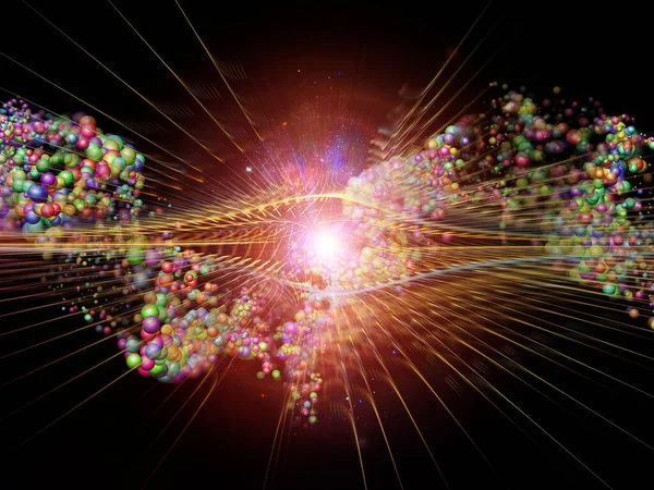 Ilustrace Fraktálních Trhlin Atomových Struktur Téma Elementární Částicové Fyziky Hlubokého — Stock fotografie