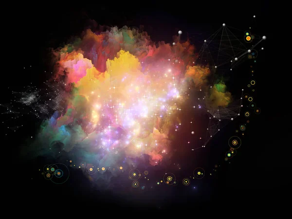 Data Cloud Serien Nebulosa Och Nätelement Ämnet Virtuellt Informationsutrymme — Stockfoto