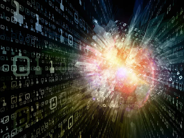 Matematik, bilim ve eğitim konularında uzayda sayıların ve ışıkların 3B çizimi